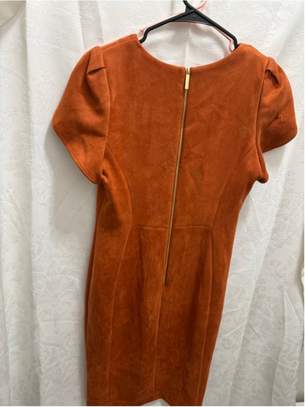 Women's Calvin Klein Rust Faux Suede Sheath Dress Size 10 - Picture 5 of 6